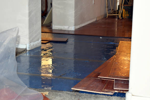 Professional Flood Damage Restoration technician working in Franklin, NH